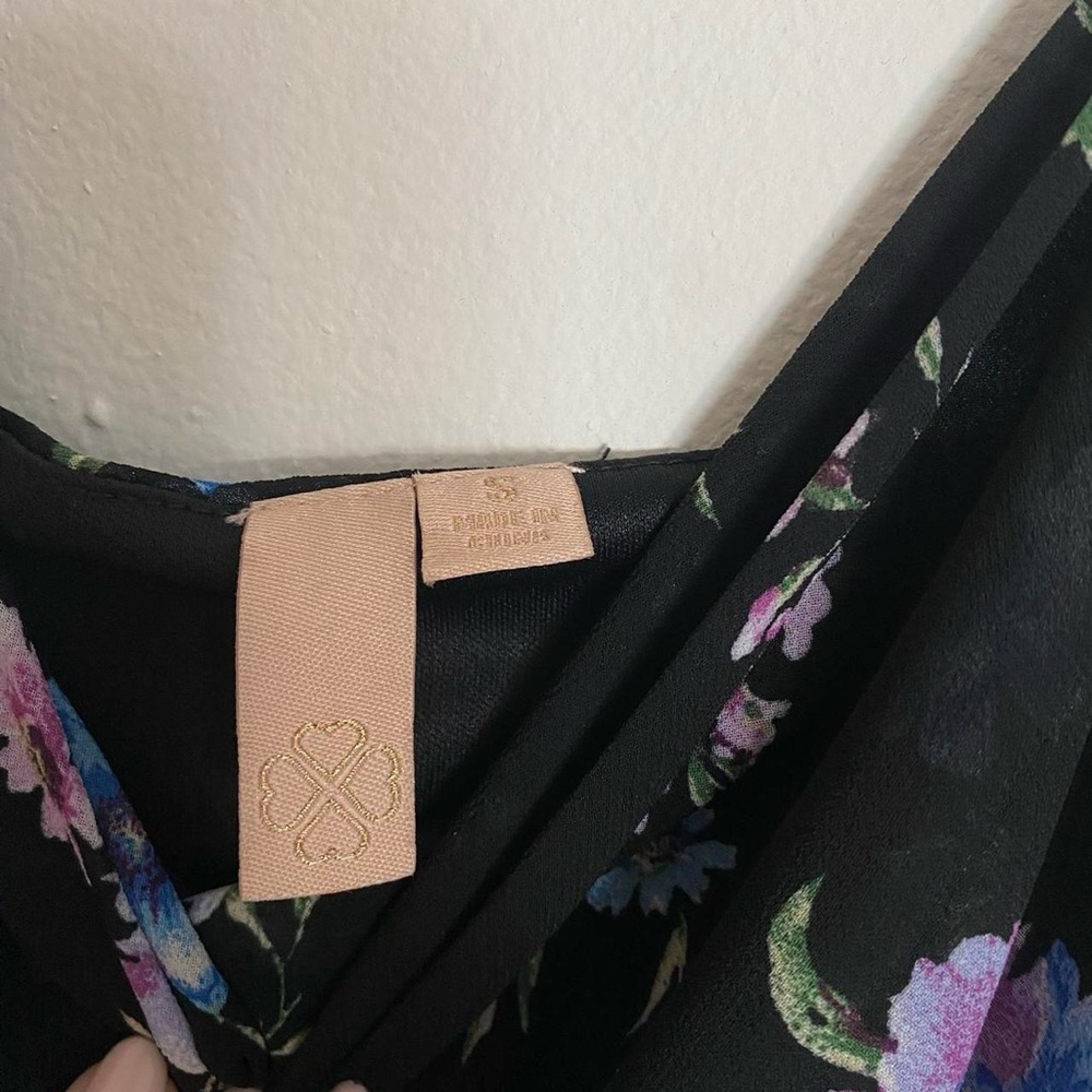 Black floral trendy asymmetrical dress NWT - Picture 7 of 8